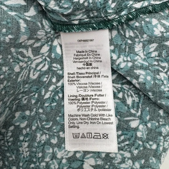 Madewell Puff-Sleeve Sweetheart Midi Dress in Green Ditsy Floral Print - Size 6 - Picture 11 of 11